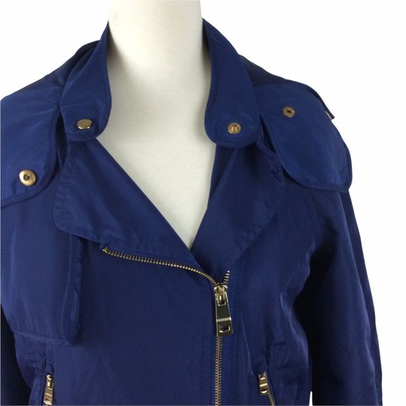 Zara Basic Lightweight Navy Blue Jacket, Small - Picture 3 of 5